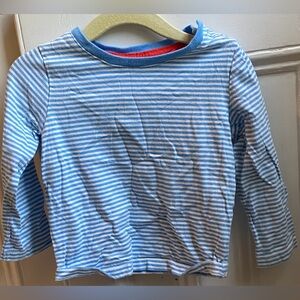 Baby Boden Blue and White Striped Long Sleeve Tee